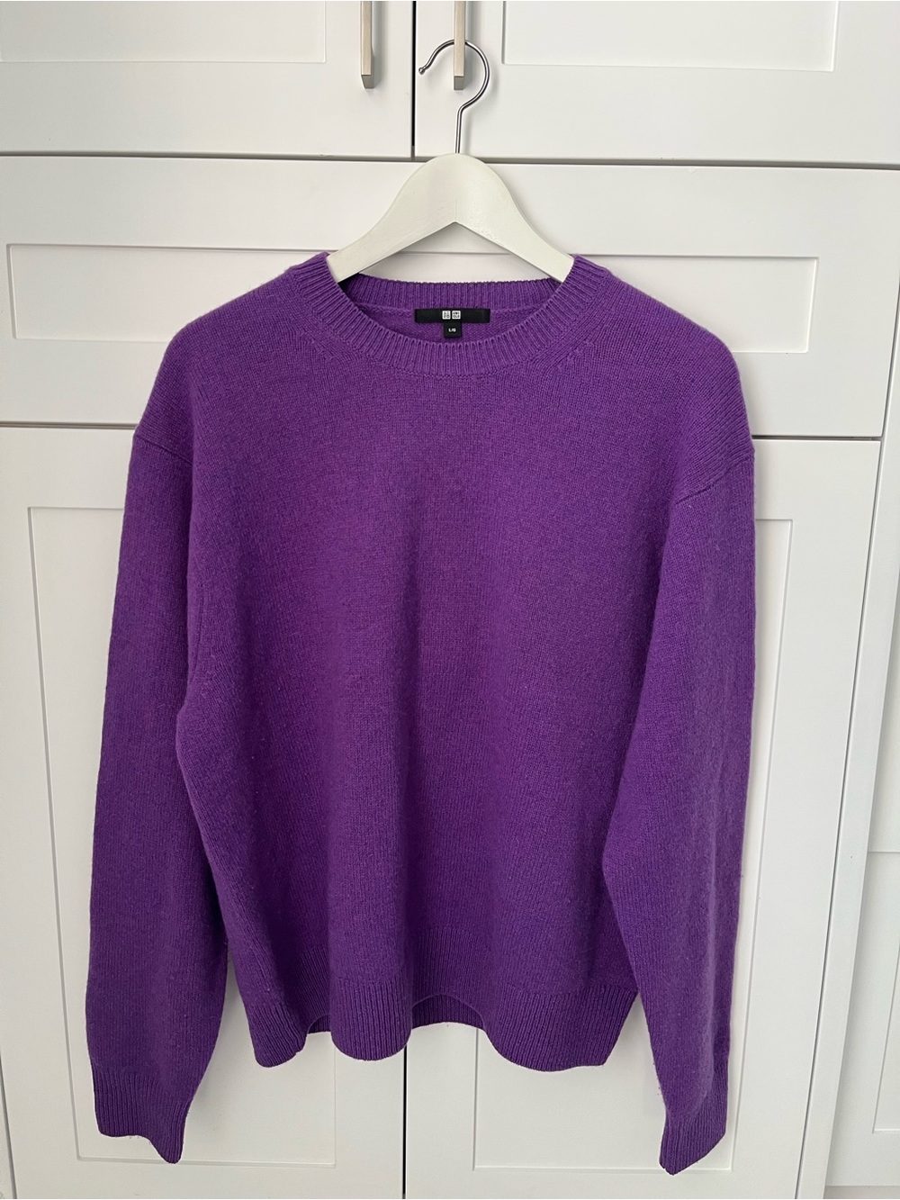 Uniqlo 100% Wool Purple Knit Sweater